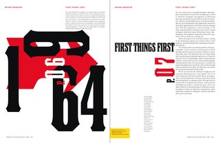 Emigre No. 70, book spread showing reprints from issue no. 49
