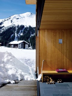 The porch also has its own protective wooden shutter, which rises upwards from a recessed pocket in the floor.