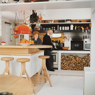 Eero and Pirkko Aarnio, in their home’s kitchen, have been married for over 50 years.
