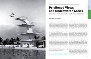 Miami Modern Metropolis - Photo 1 of 13 - This spread, designed by Giampiero Caiti, shows the high dive at the McFadden Dauville Hotel on Miami Beach. Rocco Ceo and Allan T Shulman's essay discusses the intersection of modern design and the thriving aquatic culture of America's favorite beach town.