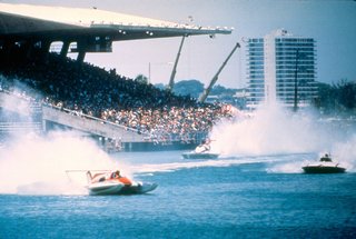 Miami Modern Metropolis - Photo 3 of 13 - Boat racing at Miami Marine Stadium, designed by Hilario Candella, was a popular spectator sport. Today the stadium is an imperiled modern masterpiece.