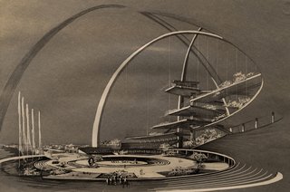 Miami Modern Metropolis - Photo 13 of 13 - This rendering of the Center for the Americas (Interama) by Spillis, Candella, DMJM shows a building and world's fair that was meant to unite the Americas.