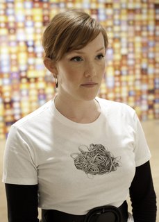SFMOMA x Gap: Artists' T-Shirts - Photo 2 of 9 - This shirt, which appears to show an unraveling ball of rubber bands is by artist Rosana Castrillo Díaz.