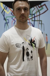 SFMOMA x Gap: Artists' T-Shirts - Photo 8 of 9 - Chris Johanson's addition to the collection of eight shirts most explicitly references the museum's birthday.