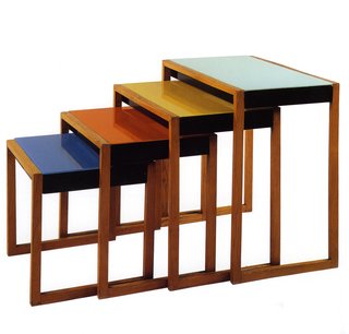 Final Weekend: Bauhaus at MoMA - Photo 14 of 16 - Set of stacking tables by Josef Albers. Image courtesy the Museum of Modern Art.