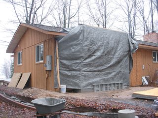 Campbells' Coup - Photo 8 of 12 - The renovation transformed the unassuming building into a modern homage to the northern Michigan lake cabins they had both grown up visiting.