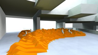 Rendering of Thom Faulders: BAMscape installation, on view at the University of California, Berkeley Art Museum and Pacific Film Archive through November 30, 2011. Image courtesy of BAM/PFA.