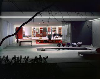 Photo of the Miller House in Columbus, Indiana (1957) by Eero Saarinen, on display at the Museum of the City of New York through January 31, 2010. Image by Ezra Stoller and courtesy of the Finnish Cultural Institute in New York.