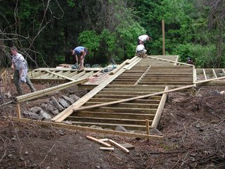 Shown here, the deck under construction.