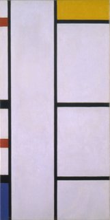 Composition (No. III) Blanc-Jaune (Composition with Red, Yellow, and Blue) (1935-42), painted by Piet Mondrian. From the SFMoMA Collection; purchased through a gift of Phyllis Wattis. On display as part of the SFMoMA's 75 Years of Looking Forward: The Anniversary Show exhibit, on view through January 16, 2011.