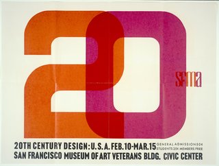 20th Century Design U.S.A. exhibition poster (1960), designer unknown. From the SFMoMA Collection. On display as part of the SFMoMA's 75 Years of Looking Forward: Dispatches from the Archives exhibit, on view through July 6, 2010.