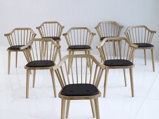 Stockholm Furniture Fair 2010 - Photo 16 of 22 - Stick is a new take on an old classic. Its slatted back recalls classic Windsor chairs, but its geometric edges and thick upper rim give it a shape and personality all its own.