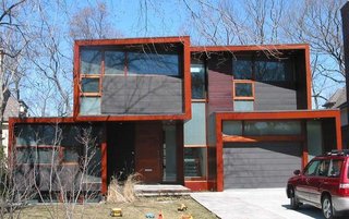 Architect Stephen Teeple's Heathdale House, just down the street from Mandel's Ravine House, was used as the exterior of the Stewart family home in Chloe.