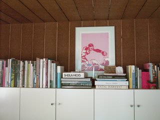 The downstairs office houses the tools of the trade.