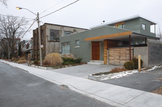 After a long renovation, the former brownfield presents a domestic face, with thriving landscaping in the cleaned-up soil.