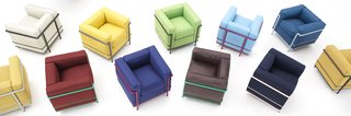 The Cassina showroom on Via Durini had one of my favorite window displays in Milan. Imagine a storefront chock full of these beyond-beautiful Le Corbusier-designed LC2 armchairs, updated with brilliant contrasting frame and cushion colors.