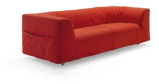 British designer and super normal champion Jasper Morrison teamed up with Italian brand Cappellini to create Camp, an almost-loosely covered sofa with ingenious magazine pockets sewn into the outside of each arm.