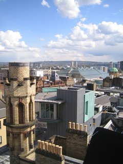 From the Mackintosh tower at the Lighthouse you can see all over the city. Here you get a sense of it while also getting a look at the yellow tower in the foreground (a former chimney meant to evoke the husk or stalk of a flower) and the Page/Park viewing platform just beyond it.