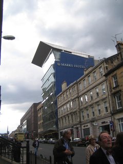 Whilst out on my late afternoon walk I came across this rather impressive, if a shade ominous, modern hotel.