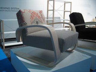 ICFF 2010: Dressing Up with Artek - Photo 2 of 6 - Aalto's Armchair 400, affectionately nicknamed "The Tank," is here reinterpreted with Maharam fabric and decorative embroidery by Sabine Steinmair.