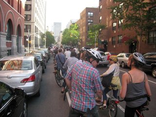 Then we headed south on Christopher street. New York motorists are learning to stay out of the bike lanes, but the cabbies could still use some training.