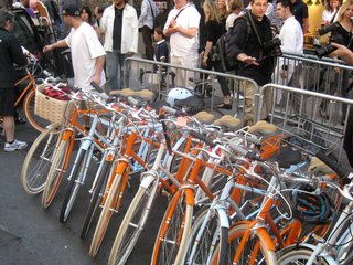 Outside the Tretorn store, new Public Bikes got the valet treatment.