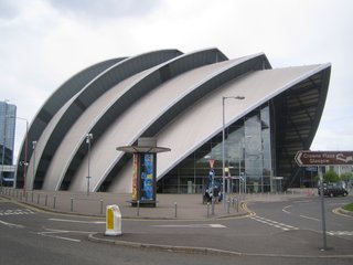 The concert hall by Sir Norman Foster which is now widely known as the Armadillo.