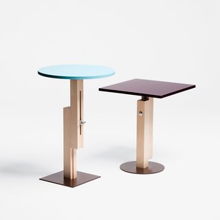 Konstantin Grcic’s work is approaching its 20th year in production. His first releases, in 1991, were the Tom Tom and Tam Tam side tables for SCP Ltd. They were re-released in 2009 with sliding mechanisms on their support columns. The result? Adjustable height built in.