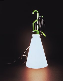 Grcic’s Mayday lamp for Flos was inspired by the lights used by automobile mechanics. The ES shelf for Moormann is delightfully canted. The Chaos family of seating for ClassiCon encourages sitters to perch, squirm, and fidget.