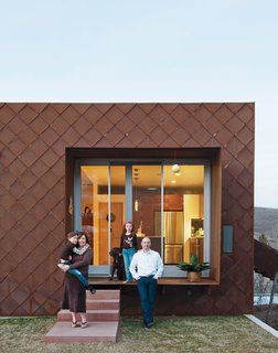 Pasta Carbonara - Photo 1 of 4 - Anne and John pose outside their Cor-Ten steel-clad home with their daughters Claire and Audrey. Read the story about their house (Utah's for LEED for Homes-rated residence) here and check out their kitchen in Dwell's special 100 Kitchens We Love issue, on newsstands April 5, 2011.