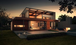 Preview: Joel Turkel, Prefab Design - Photo 1 of 3 - The TD3 1710 by Joel Turkel Design, available through Lindal Cedar Homes.