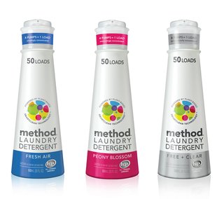 The 2010 California Design Biennial - Photo 6 of 7 - Thanks to an ultra concentrated formula, Method designed a teeny package that requires less energy to produce and creates less waste. The bottle uses over 36% less plastic compared to traditional 2x detergents and 50% of that comes from recycled plastics.