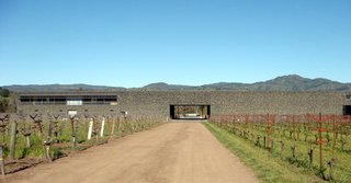 The rear facade of the winery.