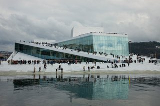 The New Norwegian National Opera and Ballet in Oslo, Norway. Photo by Jens Passoth, courtesy Snøhetta and SFMoMA.