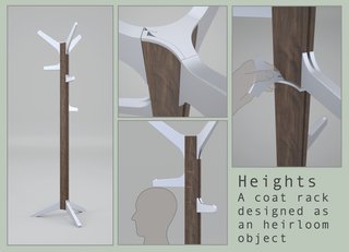 The Youngest Guns Contest - Photo 14 of 52 - Heights, a coat rack used to record the heights of a growing family, is by Jordan Morrell, a student in the Masters of Design in Designed Objects at the School of the Art Institure of Chicago.