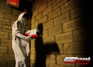 The Youngest Guns Contest - Photo 45 of 52 - Pratt student Jung Soo Park's gun-shaped fire extinguisher and flame-retardant suit.