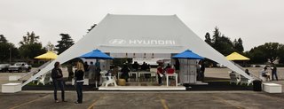 Hyundai Ride and Drive - Photo 4 of 16 - The installation provided a design worthy outlet that connected users to Hyundai's social network and the Hyundai brand. Dwell visited with architect Christopher Deam to discuss the conceptualization and design process behind the collaborative effort.