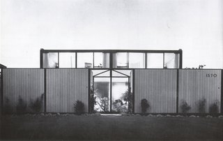 View from street, photo 1953 (from Craig Ellwood, by Esther McCoy, Walker and Company, NY, 1968).