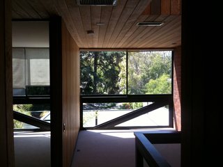 View from upstairs looking to street.