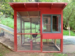 The Dos and Don'ts of Building Your Own Chicken Coop - Photo 2 of 4 - This cool coop is by David Rosen, an Associate Producer at CBS News in New York. His goal, in addition to sheltering four egg-laying hens, was to design a structure that complemented his house, a modern barn in Rockland County. The main house uses new and salvaged lumberyard materials, including an inexpensive sliding window from Lowe’s. There's a planting box under the window. The sleeping area is completely insulated with rigid foam sheathing. For cold nights there is a heat lamp.