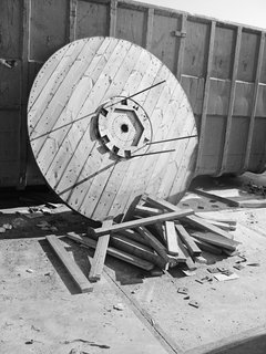 This Home Takes Recycling to the Next Level - Photo 9 of 13 - One of the original cable reels.