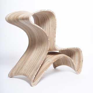 A view showing the bends found throughout the chair.