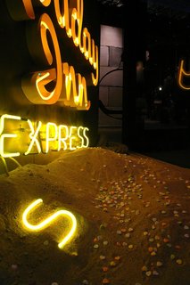 The funky window display at Coup d'Etat, as I made my way back into the night.