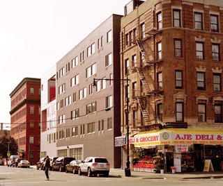 A wider view of the Brook, in the context of the neighborhood.
