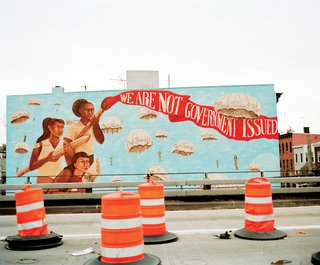 Over the past 15 years, Groundswell Community Mural Project has developed hundreds of murals around New York City that give voice to otherwise underrepresented ideas and perspectives, and beautify neighborhoods that are rarely the focus of public art initiatives. Here's one example.