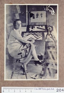 Sonia Delaunay in her studio at boulevard Malesherbes, Paris, France, 1925. Photographed by Germaine Krull (German, 1897–1985). Bibliothèque Nationale de France. © L & M SERVICES B.V. The Hague 20100623.