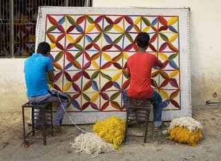The rugs are hand-tufted and made with 100% naturally dyed wool.