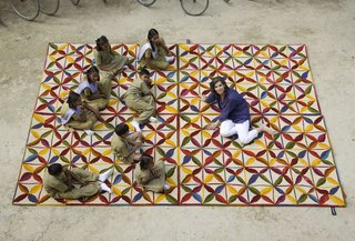 Nani Marquina, and some of the students at the Amita Vidyalaya school in Bhadohi, India.
