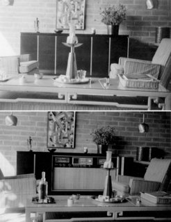 Frank’s stereo/console neatly tucks away. Too bad we can't do the same with our CAD workstations.