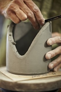 Once he’d made the chiller’s cylinder, Wisner sculpted the object with a cutting blade.
